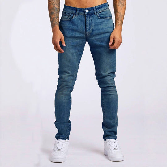 Herren Slim-Fit Jeans mit elastischem Komfortbund und modernen Details R&B