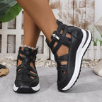 Damen Sportliche Plateausandalen mit verstellbarem Riemendesign R&B