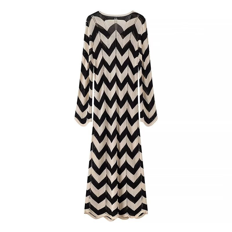 Damen Maxikleid mit zigzag Muster R&B
