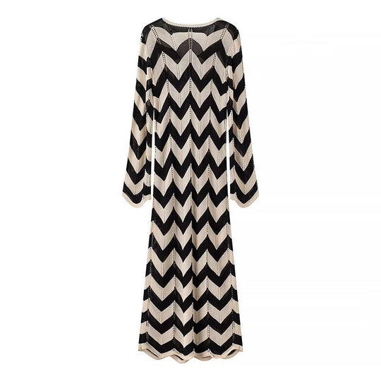 Damen Maxikleid mit zigzag Muster R&B