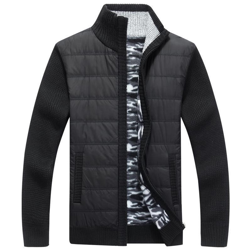 Herren moderne Steppjacke mit Strickärmeln R&B