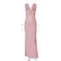 Damen Elegantes Maxikleid mit raffinierten Drapierungen R&B