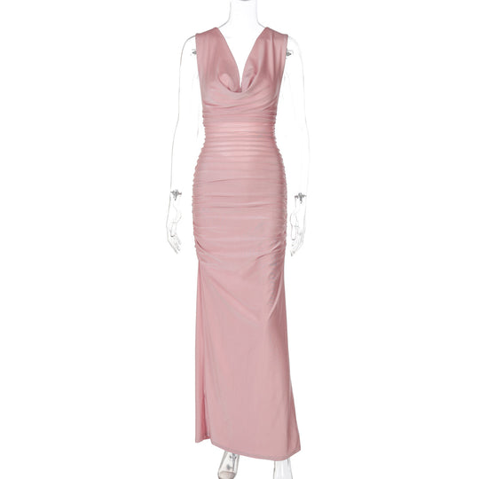 Damen Elegantes Maxikleid mit raffinierten Drapierungen R&B