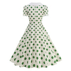Damen Retro Maxikleid mit Kragen und Punkten R&B
