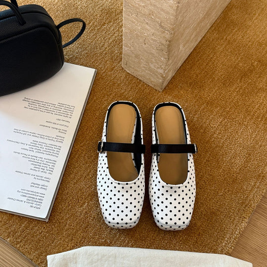 Damen Komfortable Clogs mit modischem Punktenmuster und verstellbarem Riemen R&B
