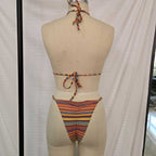 Damen Triangel-Bikini mit buntem Ethno-Muster R&B
