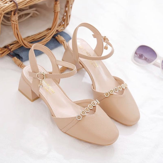 Damen Elegante Hochzeits-Pumps mit dezentem Schmuckdetail und komfortablem Blockabsatz R&B
