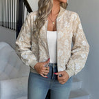 Damen Elegante Stickerei Bomberjacke mit floralen Details R&B