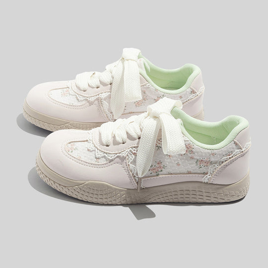 Damen Sneakers mit floralem Design und atmungsaktiver Mesh-Oberfläche R&B