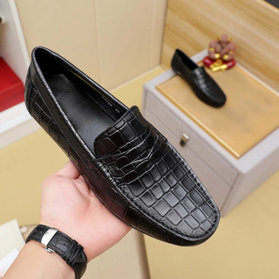 Herren Mokassin im eleganten Krokodil-Leder-Design R&B