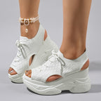 Damen Sportliche Plateau-Sandalen mit atmungsaktivem Obermaterial R&B