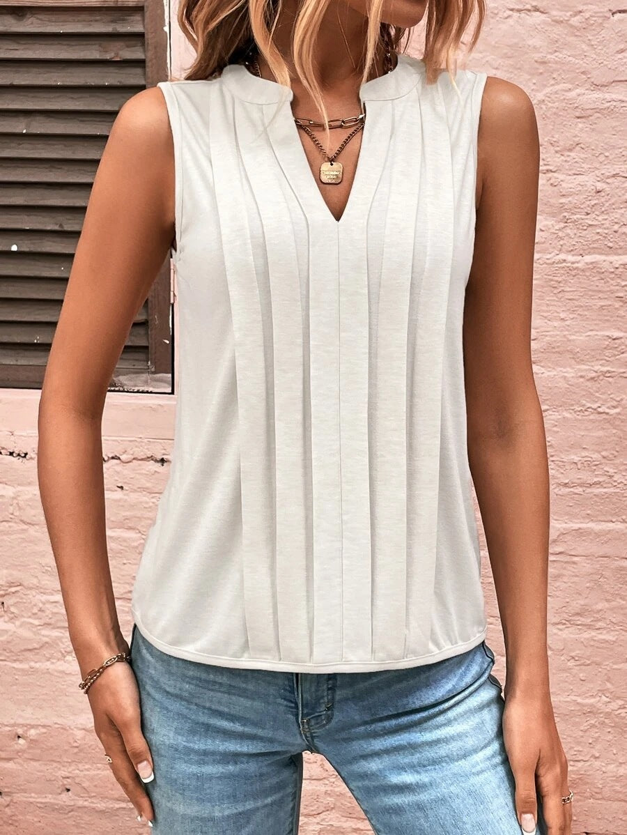 Damen elegante ärmellose Bluse R&B
