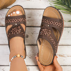 Damen Clogs mit modischem Blütenapplikationsdesign und ergonomischem Fußbett R&B