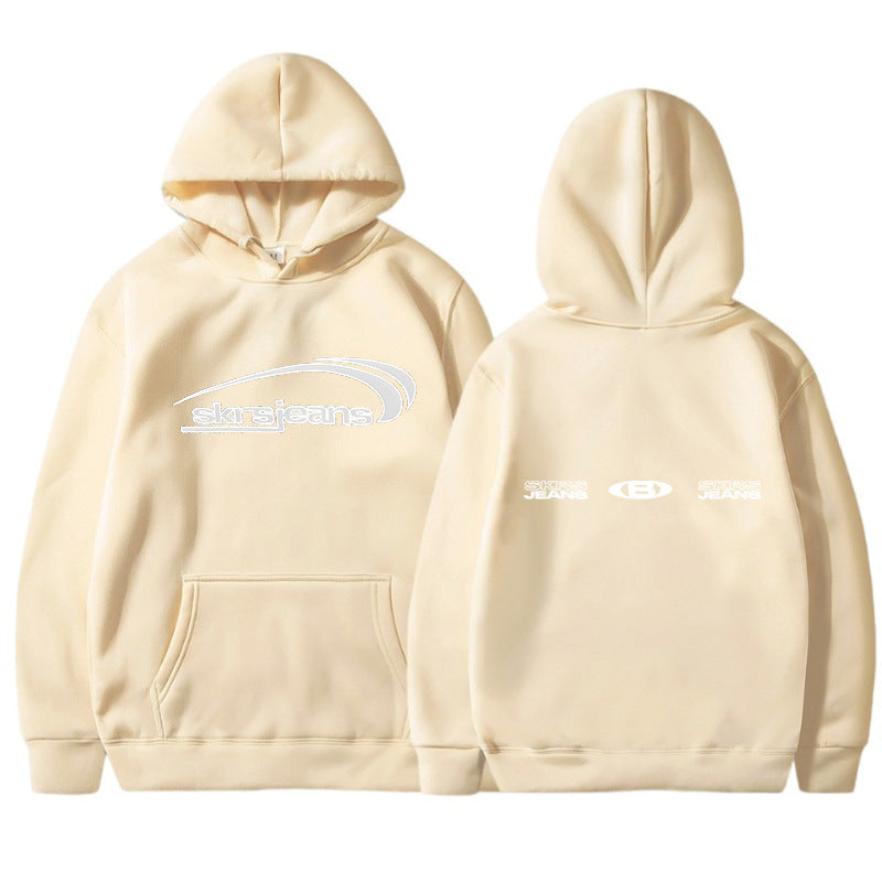 Damen Kapuzensweater mit modernem Logo-Design und praktischen Kängurutaschen R&B
