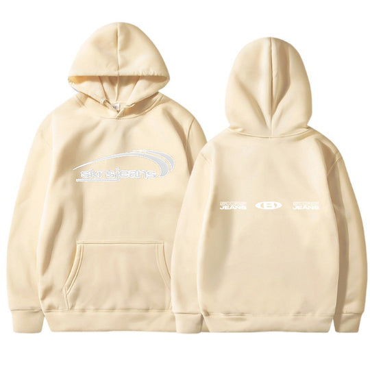 Damen Kapuzensweater mit modernem Logo-Design und praktischen Kängurutaschen R&B
