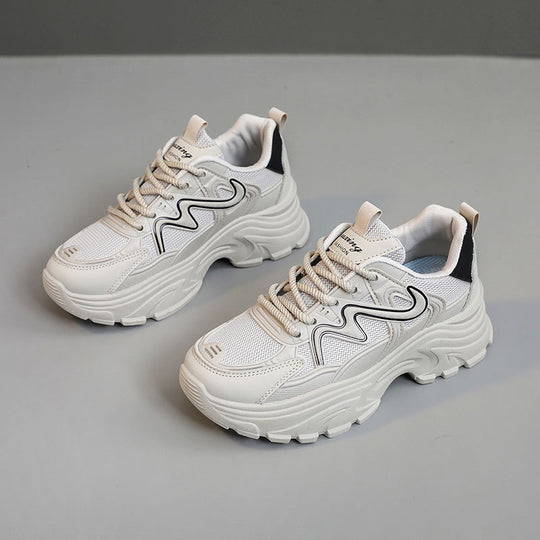 Damen Chunky Sneakers mit atmungsaktiver Mesh-Oberfläche und komfortabler Dämpfung R&B