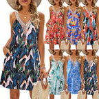 Damen Sommerliches Freizeitkleid mit Brautspitzen-Ausschnitt R&B