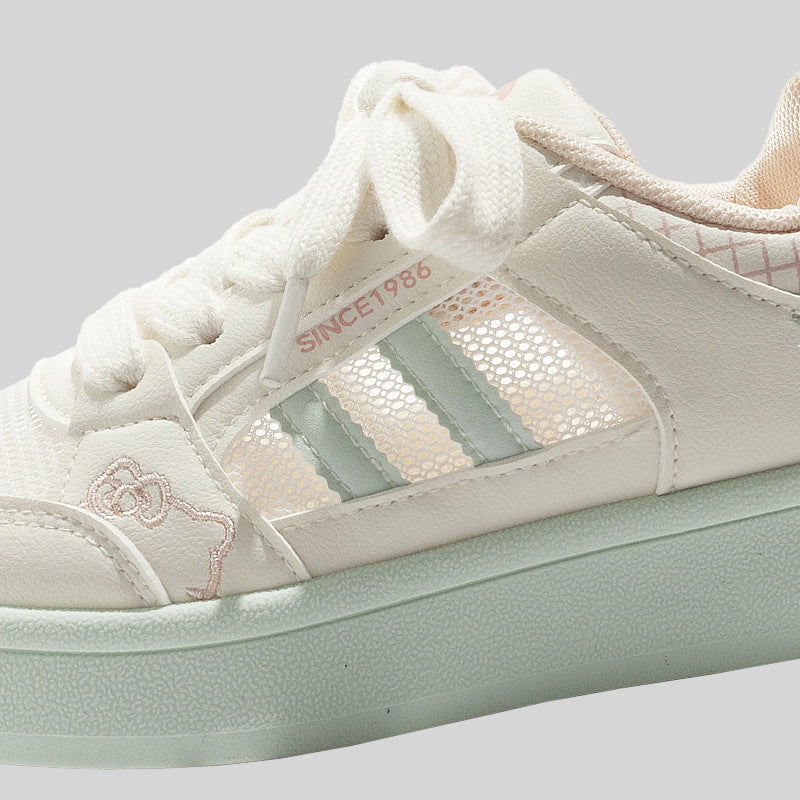 Damen Sportliche Sneakers mit niedlichem Tierdesign und atmungsaktiven Mesh-Einsätzen