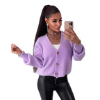 Damen Strickjacke mit voluminösen Ärmeln und hochwertigen Holzknöpfen R&B