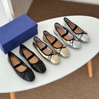 Damen Ballerinas mit Glanz-Finish und elastischem Einschlupf