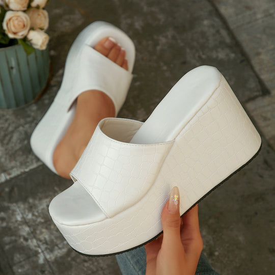 Damen Wedge-Pantoletten mit transparentem Obermaterial und komfortabler Sohle R&B