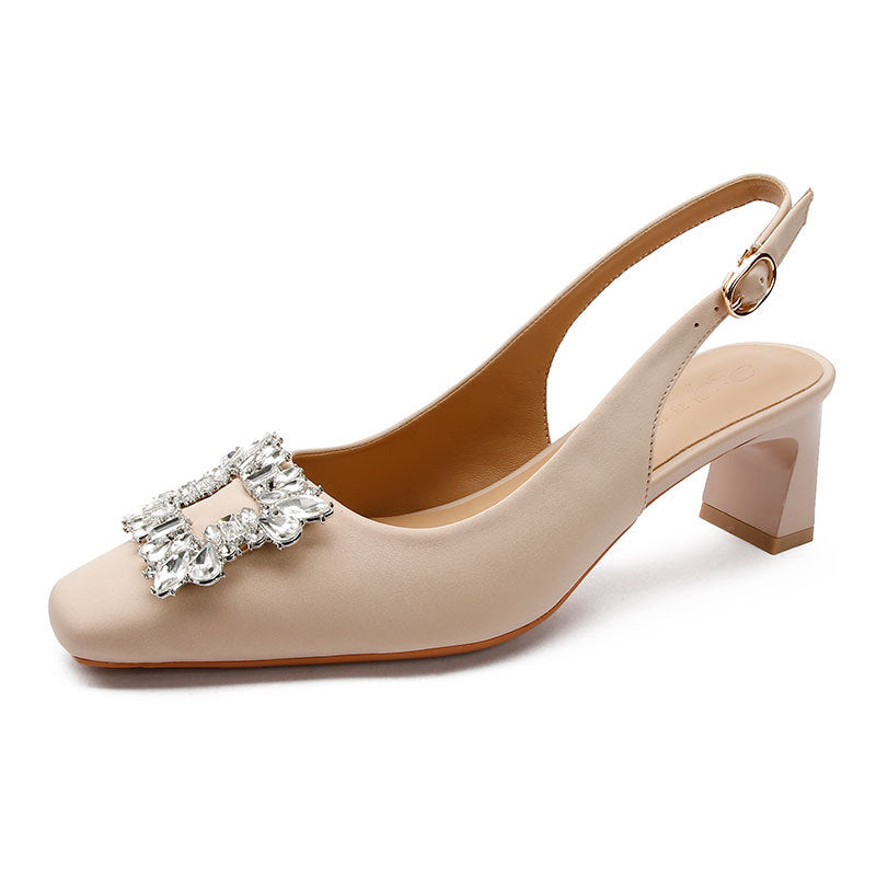 Damen Slingback-Pumps mit funkelndem Schmuckdetail R&B