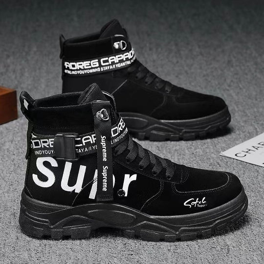 Damen Trendige High-Top Sneakers mit verstellbarem Knöchelriemen R&B