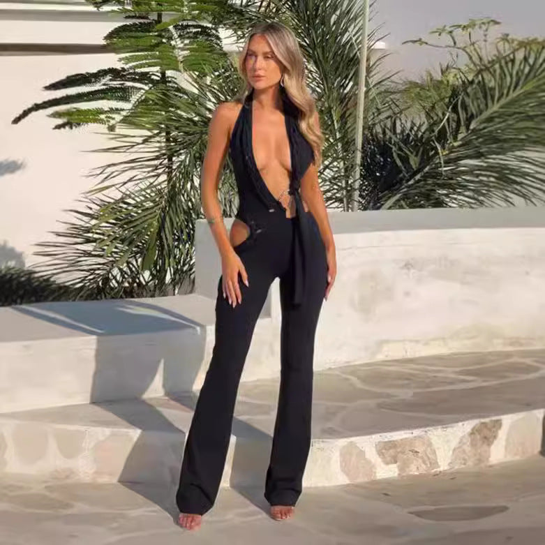 Damen Figurbetonter Overall mit drapierten Details R&B