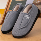Damen Bequeme und warme Hausschuhslipper mit verstellbarem Klettverschluss R&B