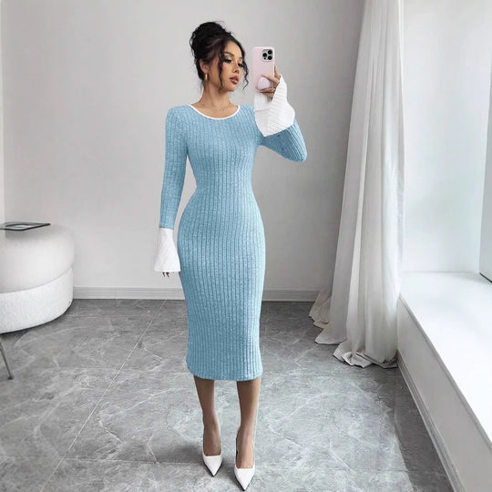 Damen Strickkleid mit weitem Ärmel R&B