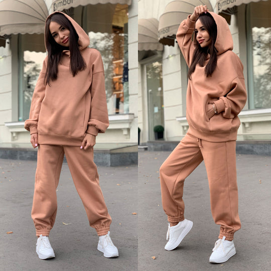 Damen Sportliches Hoodie- und Jogginghosen-Set im lässigen Design mit Kapuze R&B
