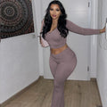 Damen Figurbetontes Lounge-Set mit langem Arm und weiten Hosen R&B