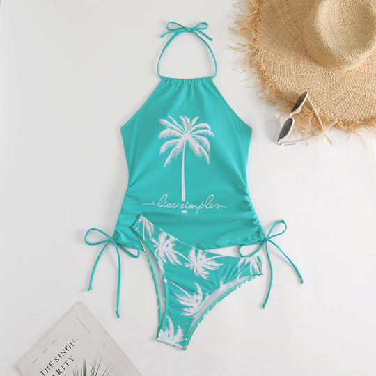 Damen trendiger Bikiniset mit Palmen-Motiv R&B