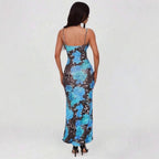 Damen Elegantes Maxikleid mit floralem Muster und taillierten Schnitt R&B