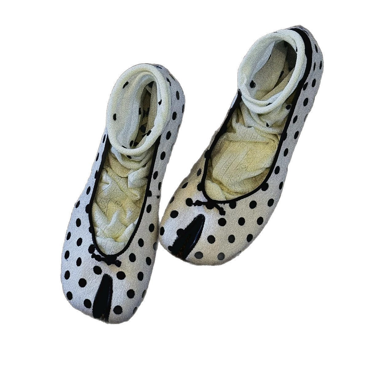 Damen Ballerinas mit eleganter Punktmusterung und innovativem Zehendesign R&B