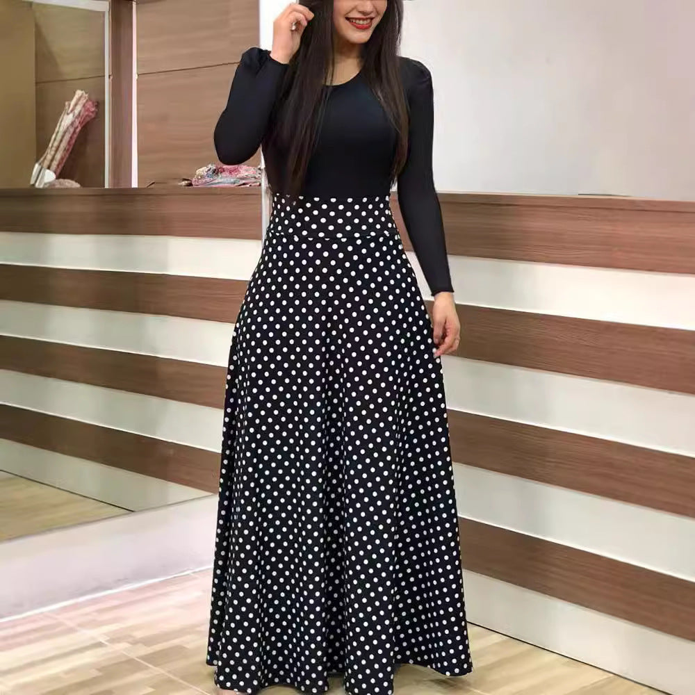 Damen Elegantes Maxikleid mit grafischem Druck und flexiblem Bund R&B