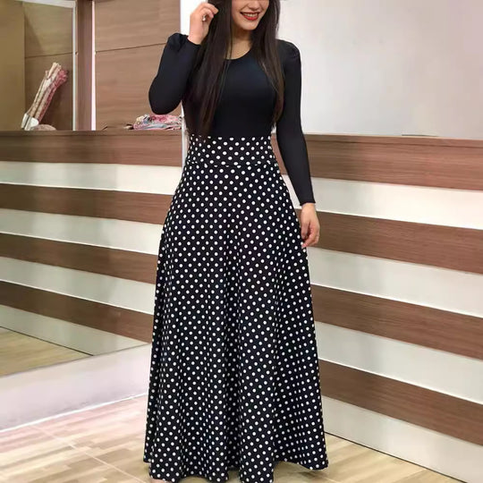 Damen Elegantes Maxikleid mit grafischem Druck und flexiblem Bund R&B