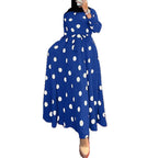 Damen Maxikleid mit auffälligem Polka-Dot-Muster R&B