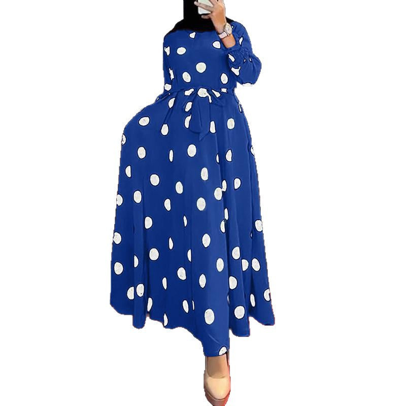 Damen Maxikleid mit auffälligem Polka-Dot-Muster R&B