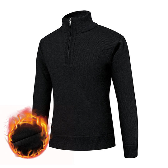 Herren kuscheliger Rollkragenpullover mit Reißverschluss R&B