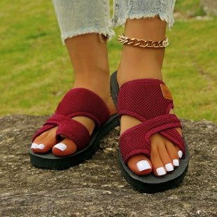Damen Komfortable Freizeit-Sandalen mit elastischen Riemen R&B