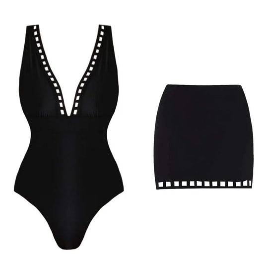 Damen Badeanzug mit elegantem Schnitt und modischen Details R&B