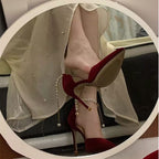Damen elegante Pumps mit schimmerndem Riemchen R&B