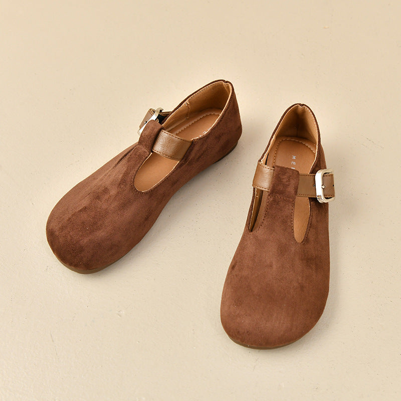 Damen Mokassins mit modischem Riemen und bequemer Sohle R&B