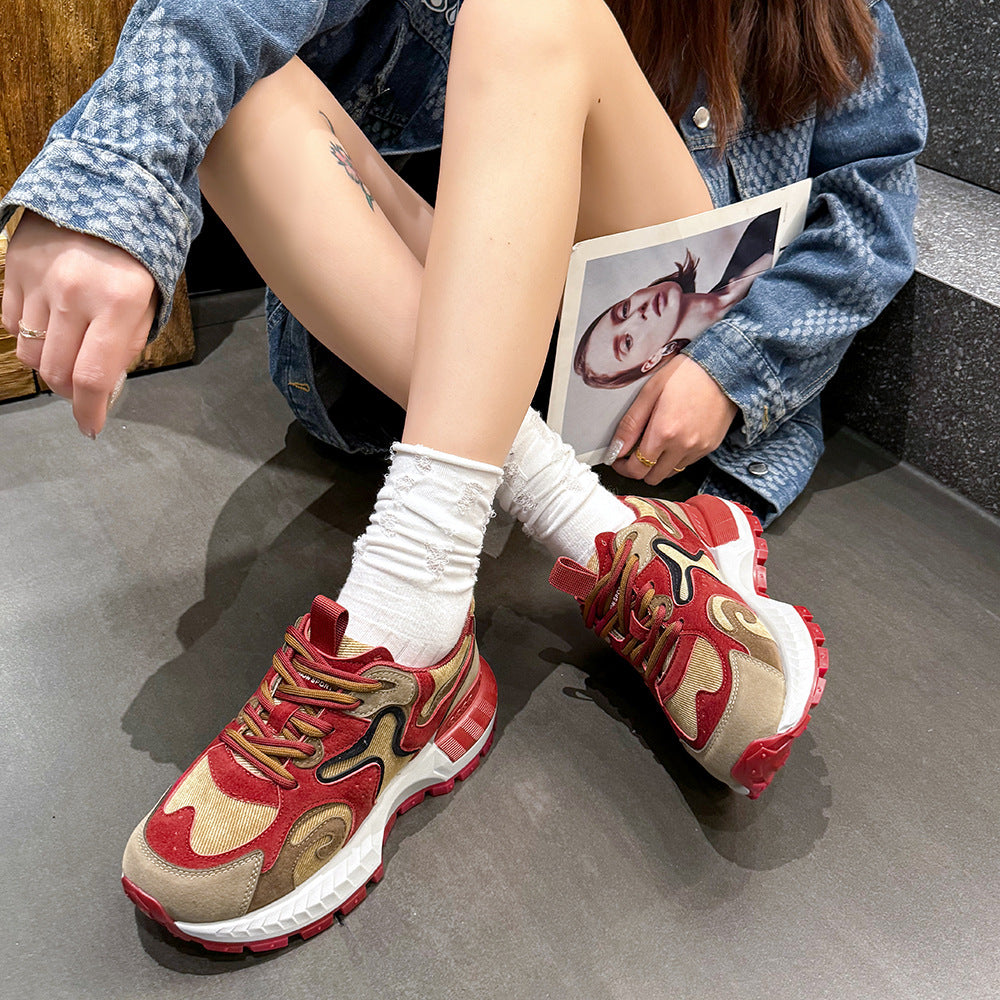 Damen sportliche Sneakers mit modernem Design und robustem Sohlenprofil R&B