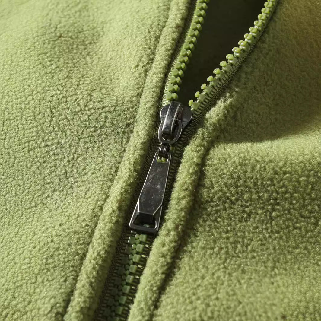 Herren Fleecejacke mit hohem Kragen und durchgehendem Reißverschluss R&B