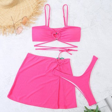 Damen Bikini-Set mit elegantem Knopf-Detail und hohem Beinausschnitt R&B