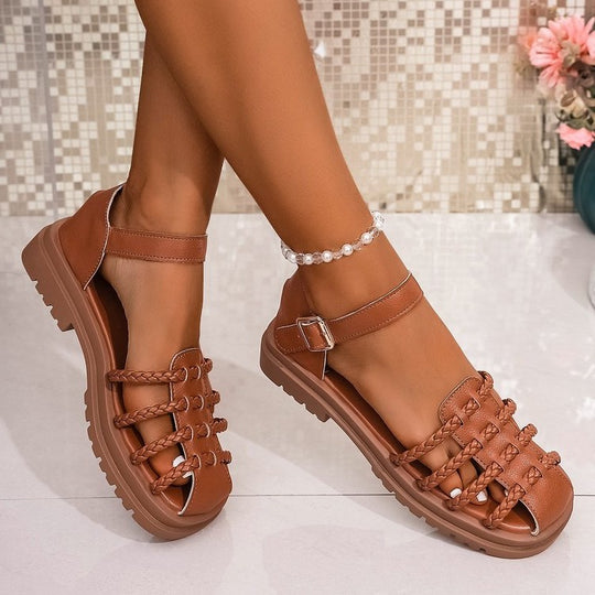 Damen Riemchen-Sandalen mit geflochtenem Design R&B