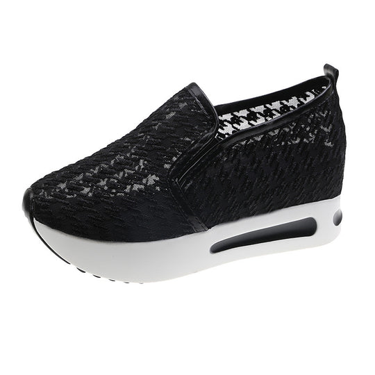 Damen Mode-Sneaker mit innovativem Slip-On Design und hochgezogenem Absatz R&B