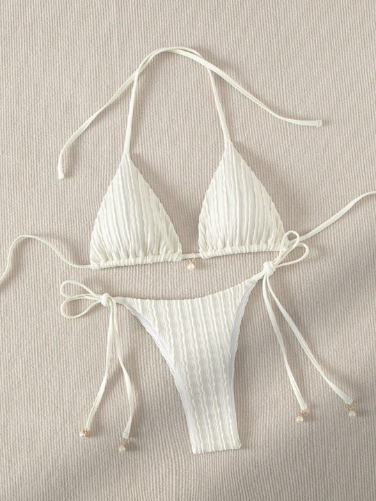 Damen Triangle-Bikini mit strukturiertem Design und verstellbaren Trägern R&B